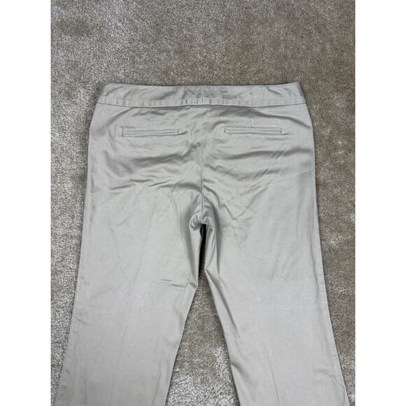 The Limited Sz 10 Drew Fit Cuffed Ankle Length Pants Beige Straight Leg B138 - Picture 12 of 16